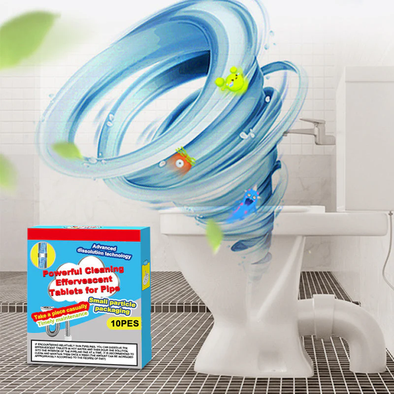 🔥50% OFF ❤️Powerful Cleaning Effervescent Tablets for Pipe, Fast Dissolve Hair Grease Clogs, Deodorizing Antibacterial Pipe Cleaner for Sink Toilet Floor Drain - Image 6