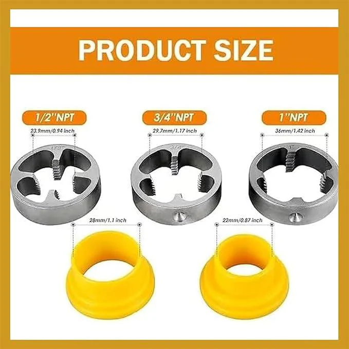 🎉New Year Sale - 49% OFF🌲Electric Drill Compatible PVC Pipe Threader Kit with Various Die Sizes - Image 16