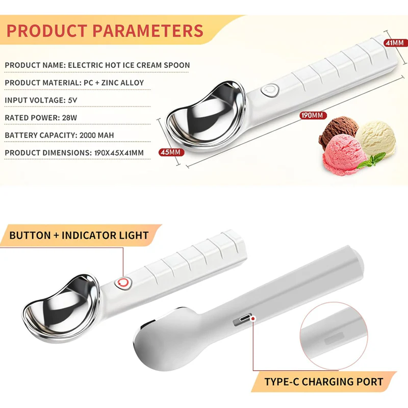 🥄 50% OFF NOW! ⚡ Electric Self-Melting Ice Cream Spoon – Heats Instantly, Smooth Scooping & Perfect for Effortless Dessert Enjoyment 🍦 - Image 7