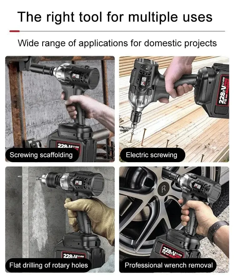🔧50% OFF!⚡Cordless Brushless Impact Wrench 1/2 Inch, High Torque, 2x Battery Fast Charger🛠️ - Image 6