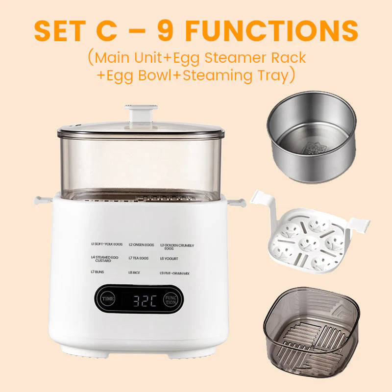 Mini Multi-Functional Egg Cooker Set with Smart Touch Panel - Image 12