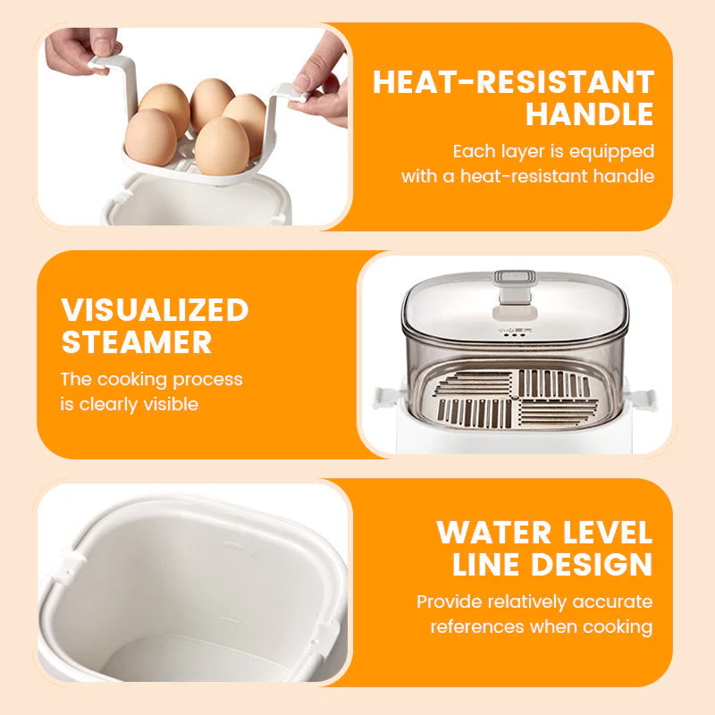 Mini Multi-Functional Egg Cooker Set with Smart Touch Panel - Image 9