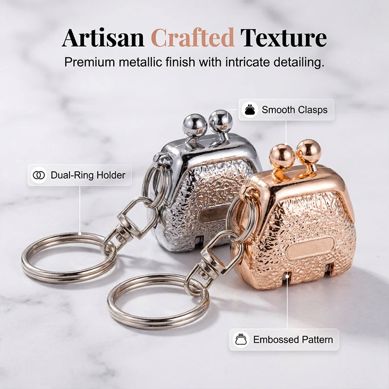 Foldable Purse-Shaped Nail Clipper Keychain - Image 4