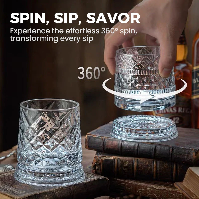 🥃  360° Rotating Whiskey Glass – Aerate & Relieve Stress ✨ - Image 2