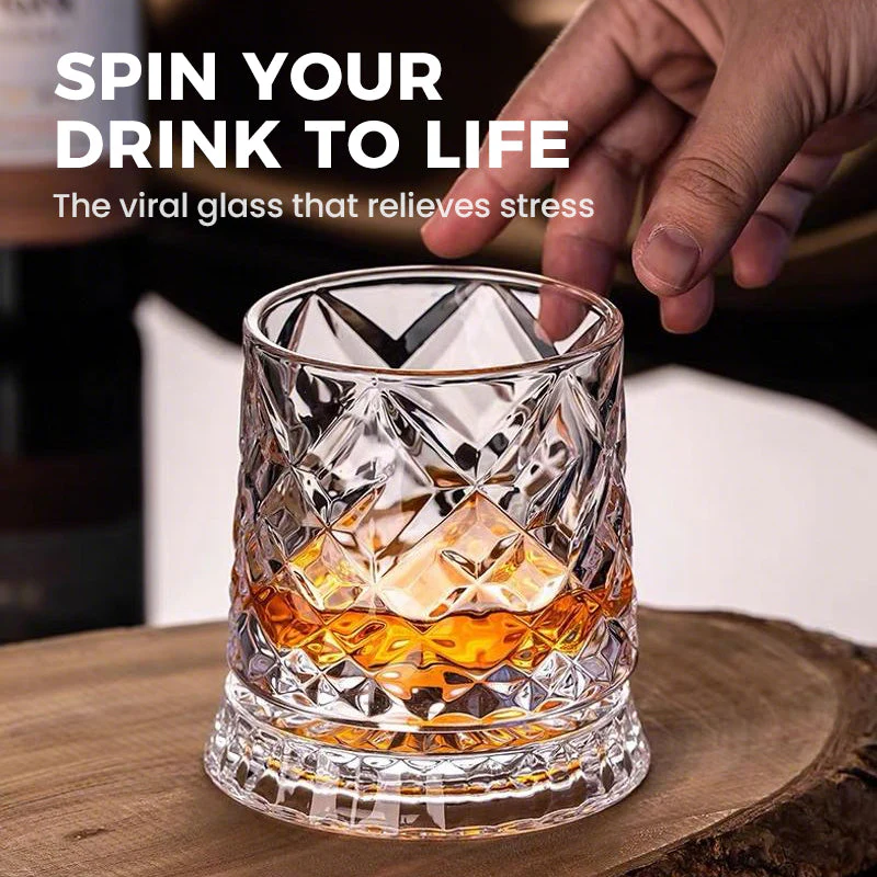 🥃  360° Rotating Whiskey Glass – Aerate & Relieve Stress ✨ - Image 4