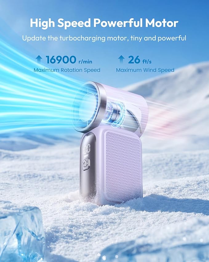 🥳2026 HOT SALE🥳💨❄️ 50% OFF! Turbo Handheld Fan – 16900 RPM, 6 speeds, LED display.  🌬️✨ - Image 3