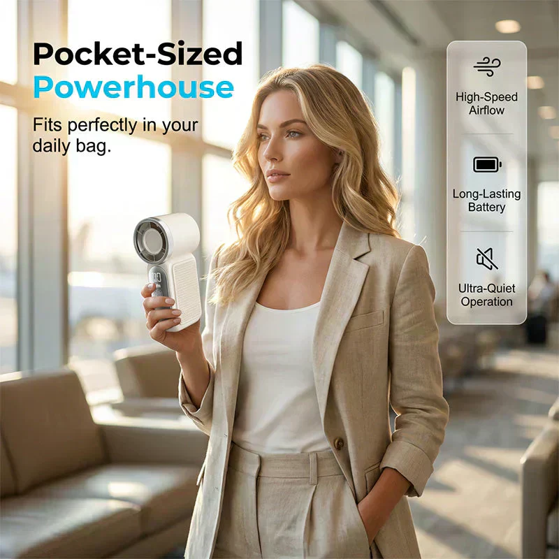 🥳2026 HOT SALE🥳💨❄️ 50% OFF! Turbo Handheld Fan – 16900 RPM, 6 speeds, LED display.  🌬️✨ - Image 30