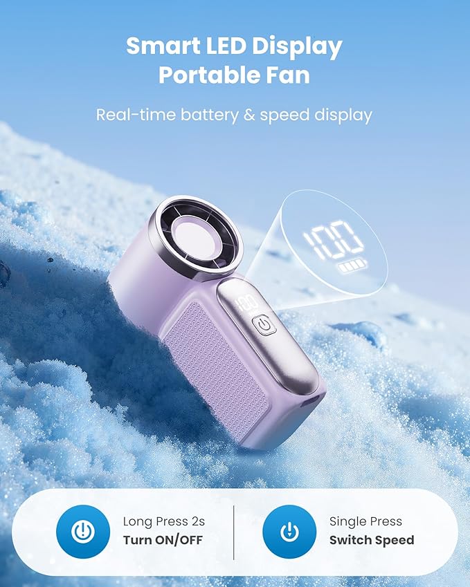 🥳2026 HOT SALE🥳💨❄️ 50% OFF! Turbo Handheld Fan – 16900 RPM, 6 speeds, LED display.  🌬️✨ - Image 6