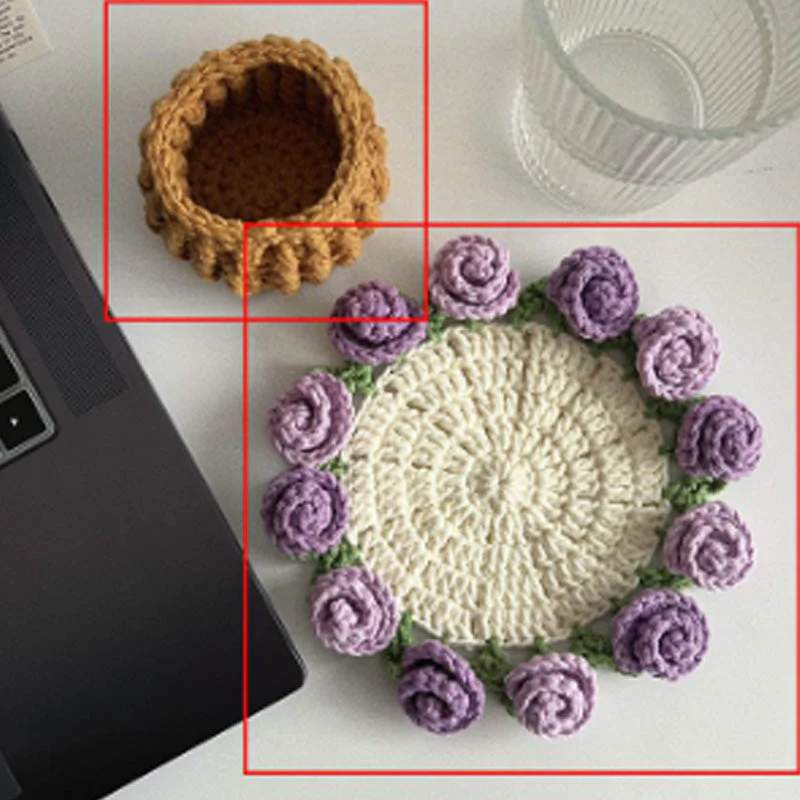 Handmade Floral Yarn Coasters - Image 14
