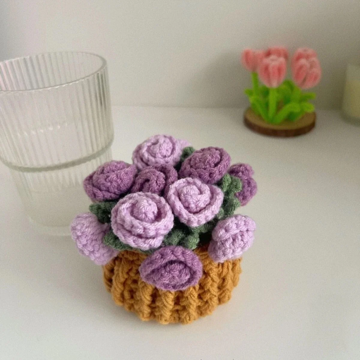 Handmade Floral Yarn Coasters - Image 21