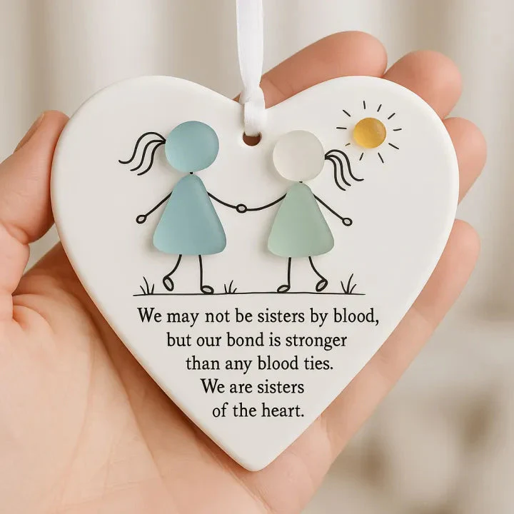 ⏳LAST DAY SALE 70% OFF!⏰Heart-Shaped Sea Glass Angel Friendship Ornament✨ Shaped by Nature & Crafted by Hand - Image 2
