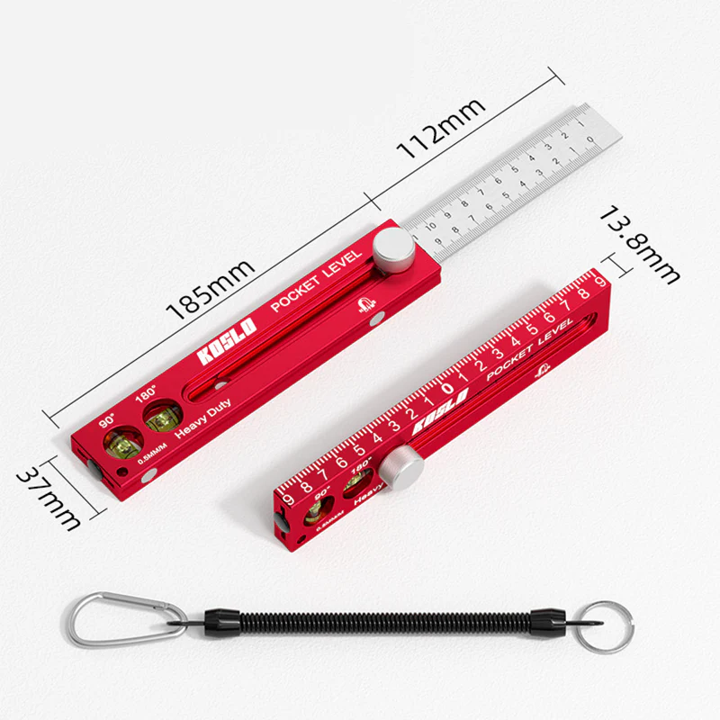 Heavy-Duty Pocket Level with Sliding Ruler - Image 8
