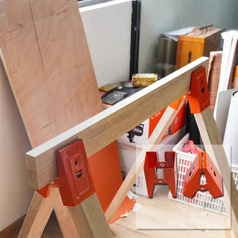Heavy-Duty Sawhorse Bracket with Down Clamp