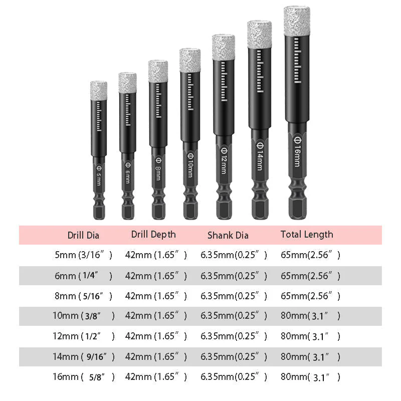 Hex Shank Drill Bits for Marble/ Tile/ Stone - Image 9