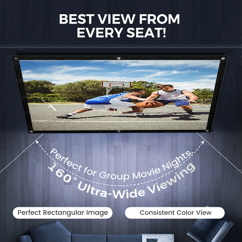 🥳2026 HOT SALE🥳💞50K+ SOLD!✨ High Definition Projection Screen - 120-inch Diagonal with Matte White Surface for Crystal Clear Home Cinema Experience 🎬🌟 - Image 4