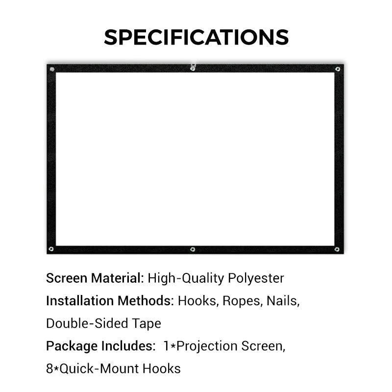 🥳2026 HOT SALE🥳💞50K+ SOLD!✨ High Definition Projection Screen - 120-inch Diagonal with Matte White Surface for Crystal Clear Home Cinema Experience 🎬🌟 - Image 8