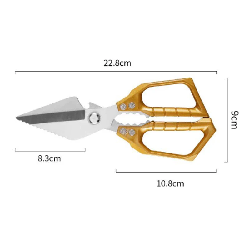 ✂️ BUY 2 GET 3! ✨ HEAVY-DUTY KITCHEN SHEARS - Multi-Function for Poultry, Herbs & More, Comfort Grip & Dishwasher Safe, Includes Nut Cracker and Bottle Opener 🍗🔧 - Image 4