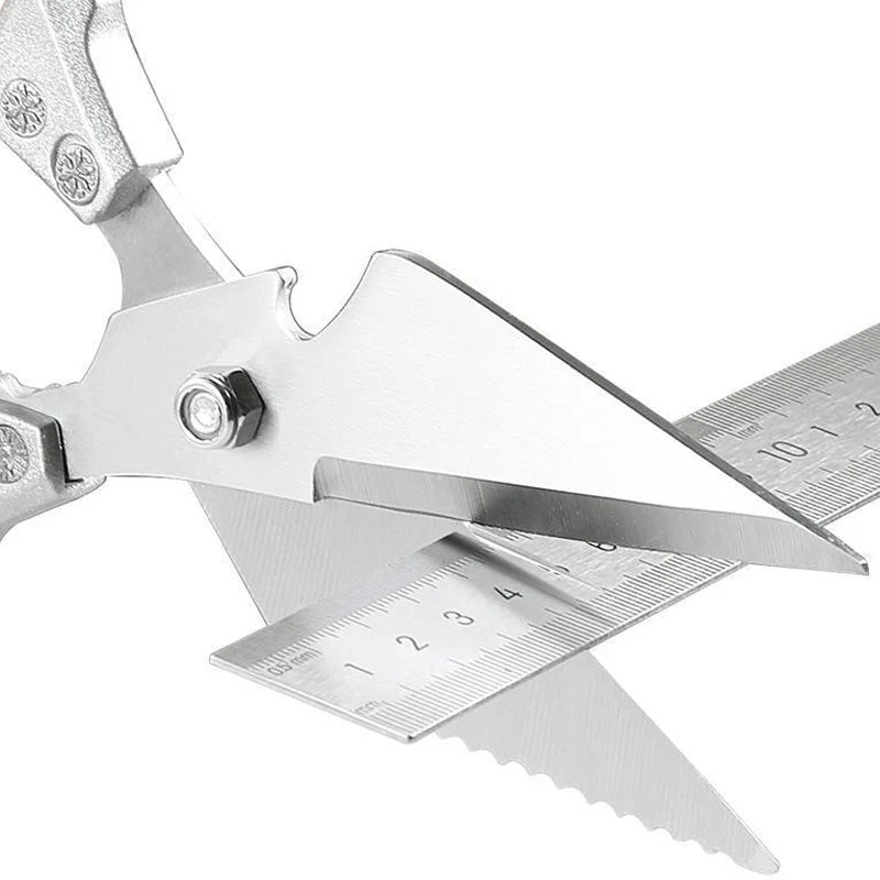 ✂️ BUY 2 GET 3! ✨ HEAVY-DUTY KITCHEN SHEARS - Multi-Function for Poultry, Herbs & More, Comfort Grip & Dishwasher Safe, Includes Nut Cracker and Bottle Opener 🍗🔧 - Image 5
