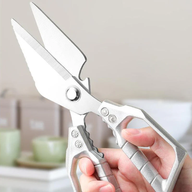 ✂️ BUY 2 GET 3! ✨ HEAVY-DUTY KITCHEN SHEARS - Multi-Function for Poultry, Herbs & More, Comfort Grip & Dishwasher Safe, Includes Nut Cracker and Bottle Opener 🍗🔧 - Image 7