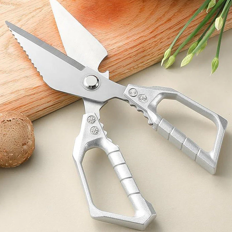 ✂️ BUY 2 GET 3! ✨ HEAVY-DUTY KITCHEN SHEARS - Multi-Function for Poultry, Herbs & More, Comfort Grip & Dishwasher Safe, Includes Nut Cracker and Bottle Opener 🍗🔧 - Image 8