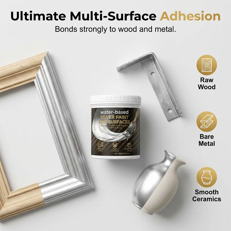 🎨✨ Water-based Silver Paint – Eco-friendly, quick-drying, with a shiny silver finish – Pay on delivery 🖌️✅ - Image 10