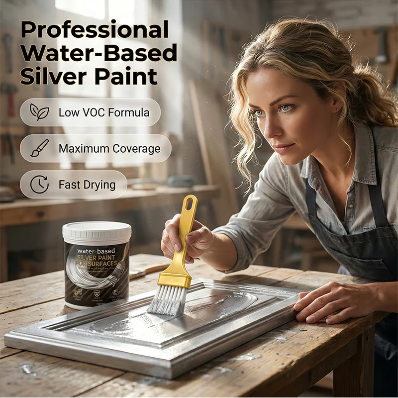 🎨✨ Water-based Silver Paint – Eco-friendly, quick-drying, with a shiny silver finish – Pay on delivery 🖌️✅ - Image 7