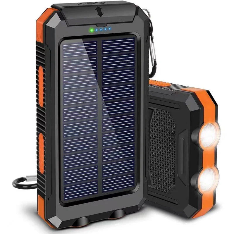 🔥10000mAh Portable Solar Power Bank, Solar Powered Charger with Dual LED Flashlights, Power Bank for Travel, Camping - Image 2