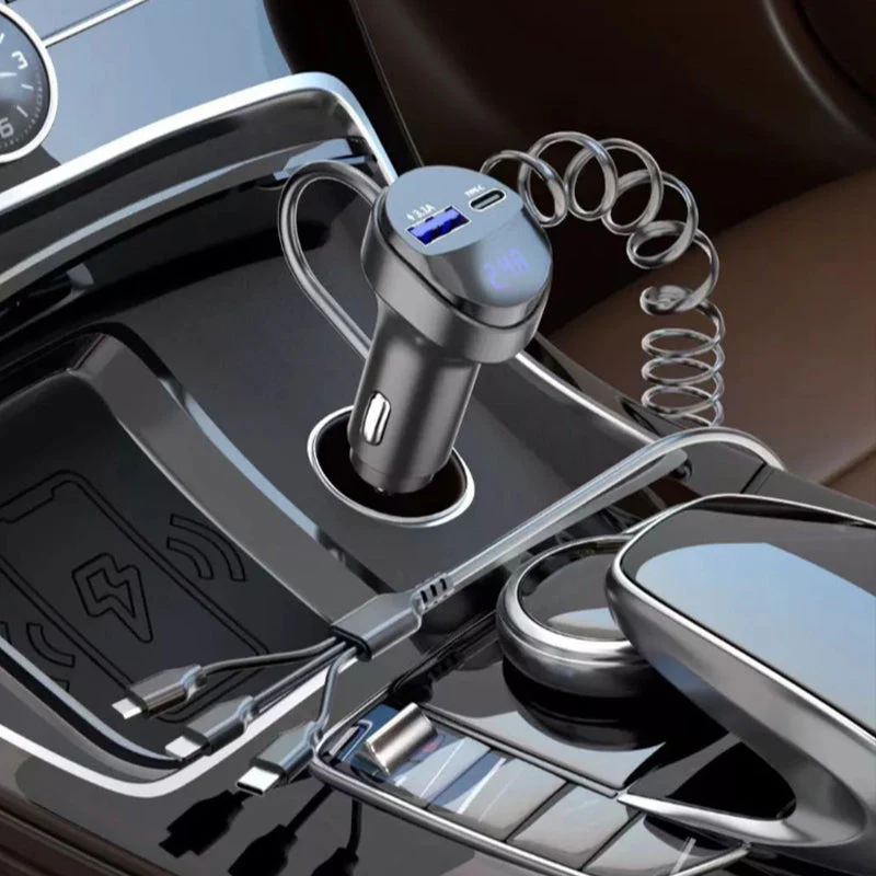 Pxcxu Fast Charging Car Charger with 3-in-1 Charging Cable - Image 3