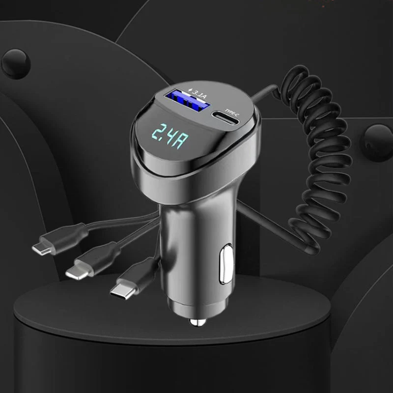 Pxcxu Fast Charging Car Charger with 3-in-1 Charging Cable - Image 6