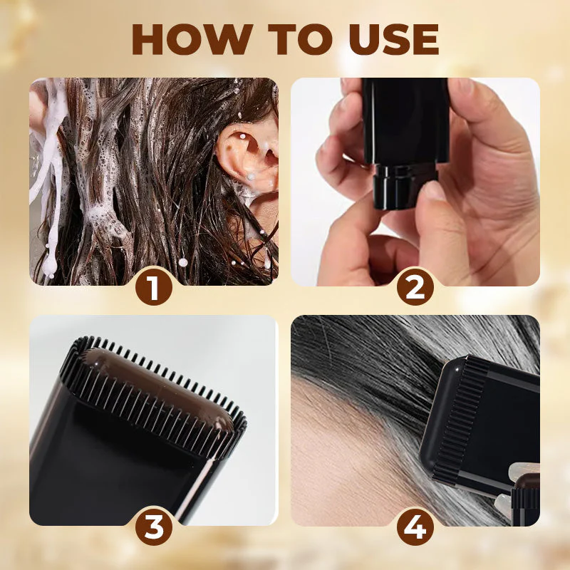 ⏳Time-Limited Special 50% OFF 2-in-1 Hair Coloring Pen with Built-In Comb, Natural Mild Pigment, Fast Temporary Hair Dye Stick for Gray Hair Coverage - Image 8
