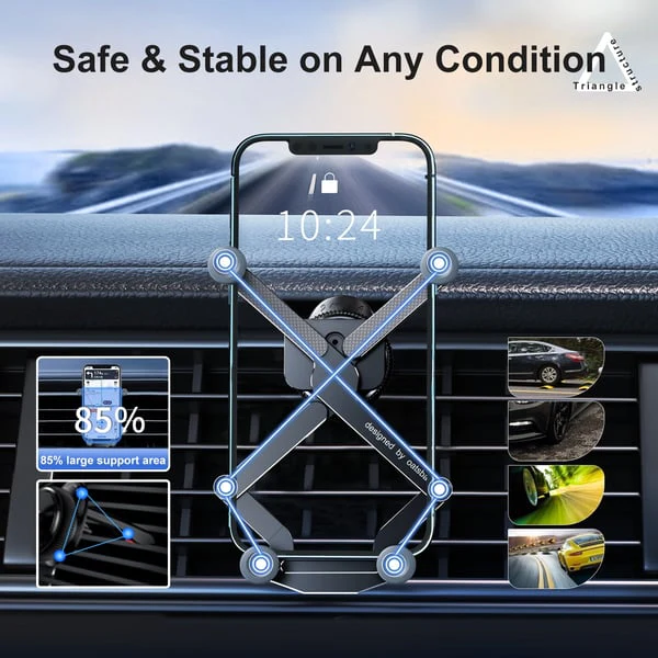 Invisible Rotatable Air Vent Mount Car Phone Holder - Image 4