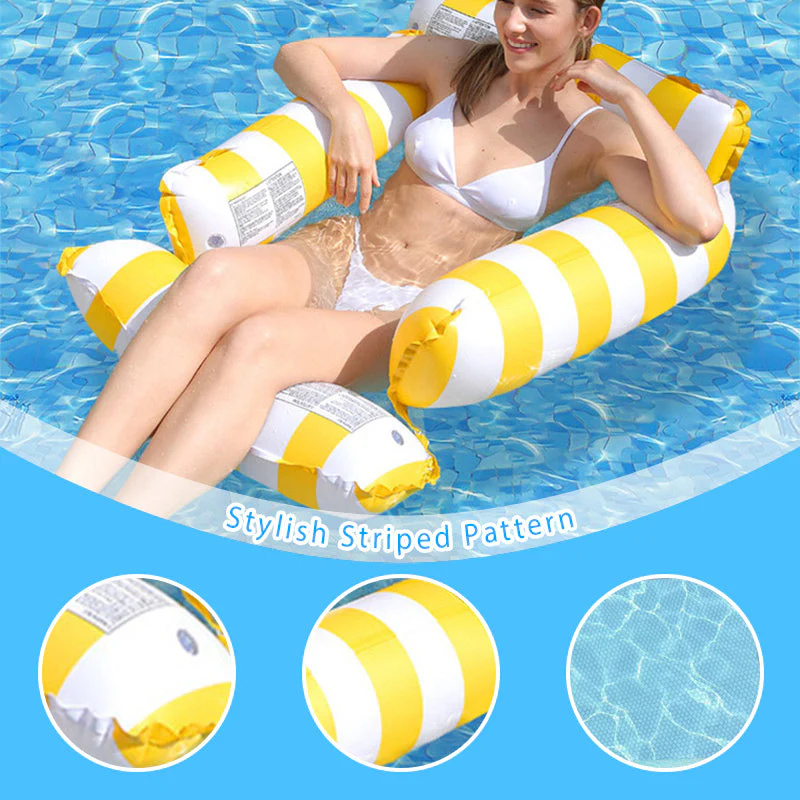 Inflatable Stripe Pool Float Lounge Chair - Image 2