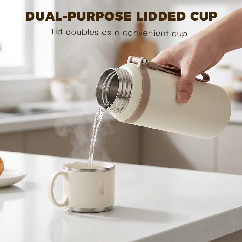 🏆Flash Sale 57% OFF⚡5K+ SOLD! 💥Stainless Steel Vacuum Insulated Bottle with Lidded Cup - Image 4