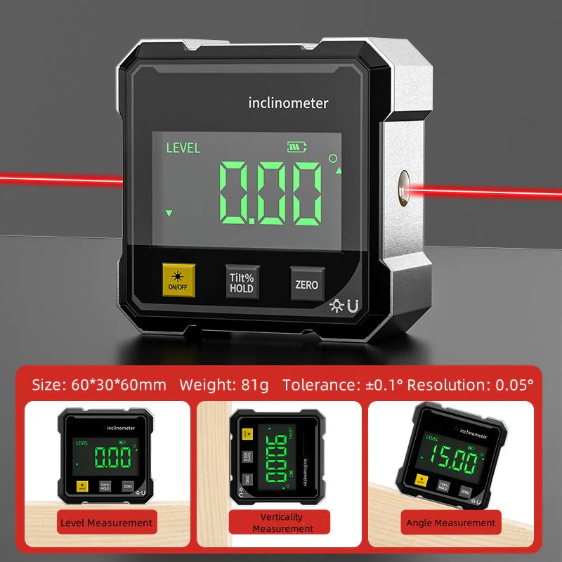 🔥Hot Sale 50% OFF🔥Buy 2 Save £10💥4-Side Magnetic Digital Angle Gauge with Laser - Image 2