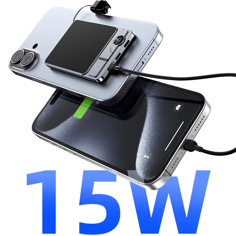 🔋 LIMITED-TIME 50% OFF! ✨ 3-in-1 Magnetic Portable Charger – Wireless, Built-in Stand, Slim 🍃 - Image 2