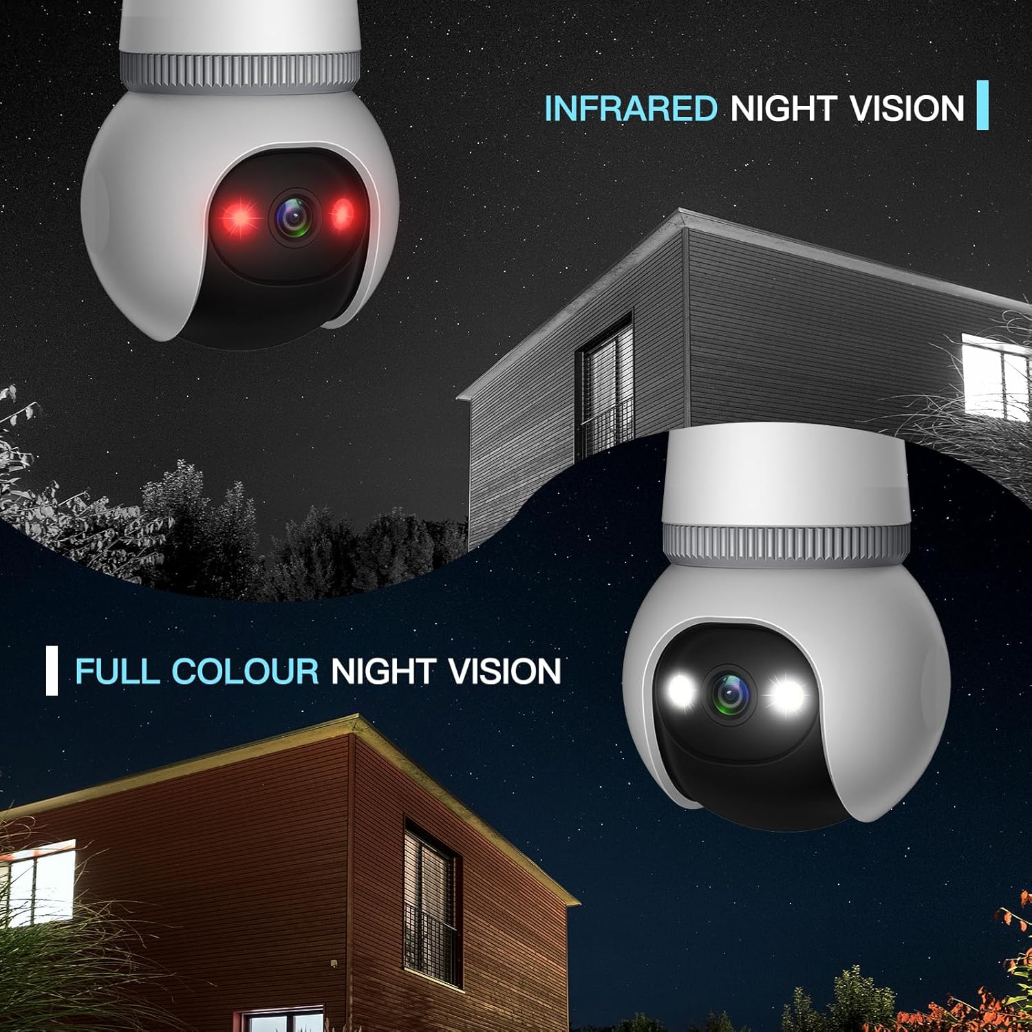 🔥All-New Upgrade✨4MP Light Bulb Security Camera 5G&2.4GHz Wireless Outdoor Indoor Camera with Night Vision - Image 7