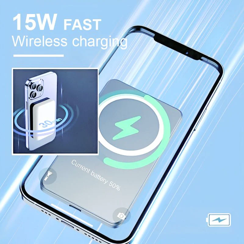 📢📢50% OFF !! ⏰15W Fast Charge Portable Wireless Magnetic Power Bank - Image 2