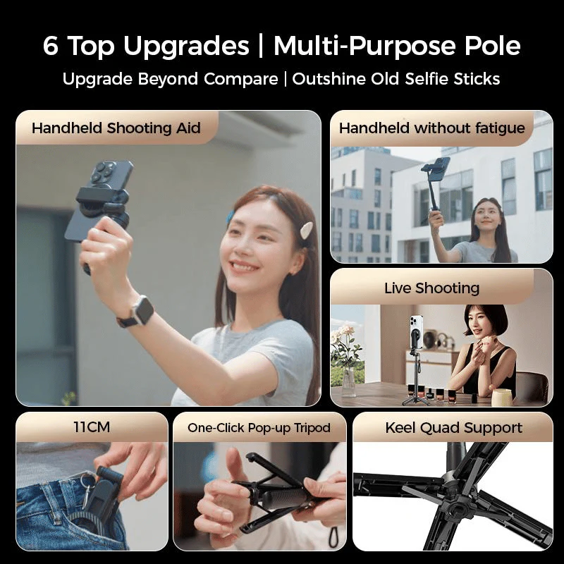 🏆 Hot sale 50% OFF✨4-in-1 Multifunctional magnetic selfie stick with 360° rotation - Image 3