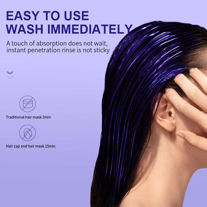 ✨ Buy 2 Get 1 Free! Purple Keratin Hair Mask - Tones Blonde, Silver & Gray Hair | Anti-Brass + Color Lock - Image 10