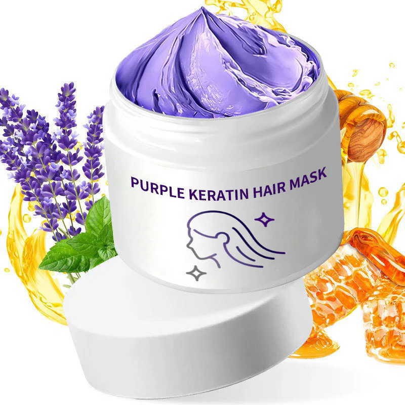 ✨ Buy 2 Get 1 Free! Purple Keratin Hair Mask - Tones Blonde, Silver & Gray Hair | Anti-Brass + Color Lock - Image 13