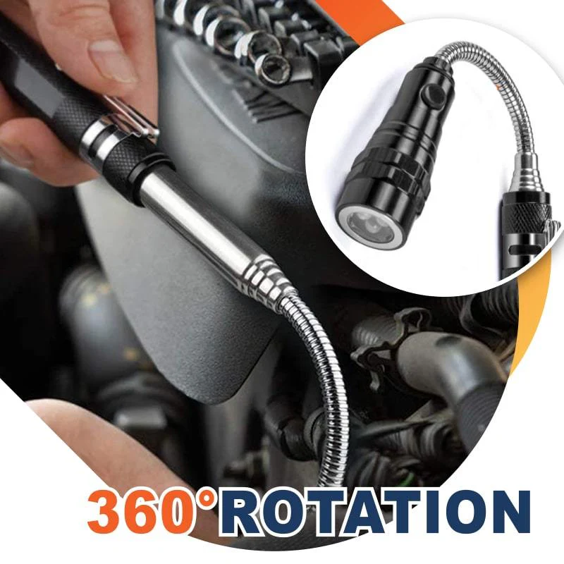 📢📢50% OFF !! ⏰🔦Multifunctional Magnetic Telescopic Flashlight – Extendable, 360° Gooseneck, Super Bright 🛠️ - Image 7