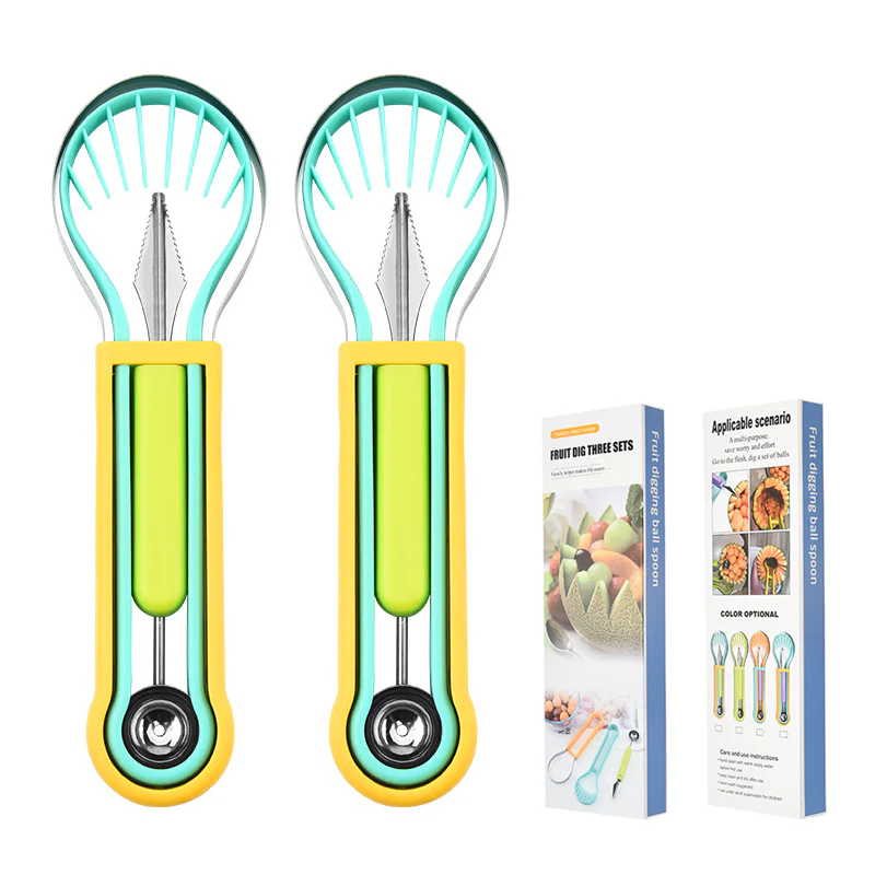✨ Elevate Your Fruit Preparation Game—The 3-in-1 Multi-Function Melon Ball Scoop & Carving Knife Set! ✨ - Image 17