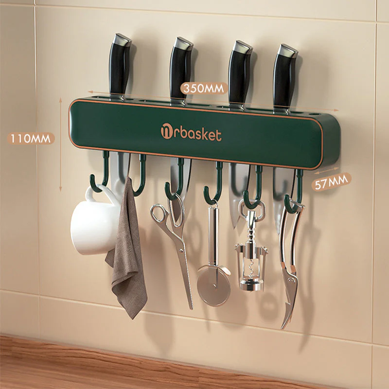 Multifunctional Wall-Mounted Knife Holder with Hooks - Image 12