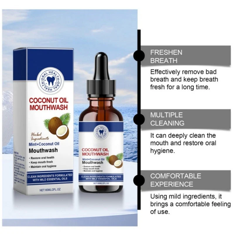 🔥BUY 2 GET 1 FREE🦷👍HOT SALE - Natural Coconut & Mint Oil Mouthwash Concentrate - Image 2