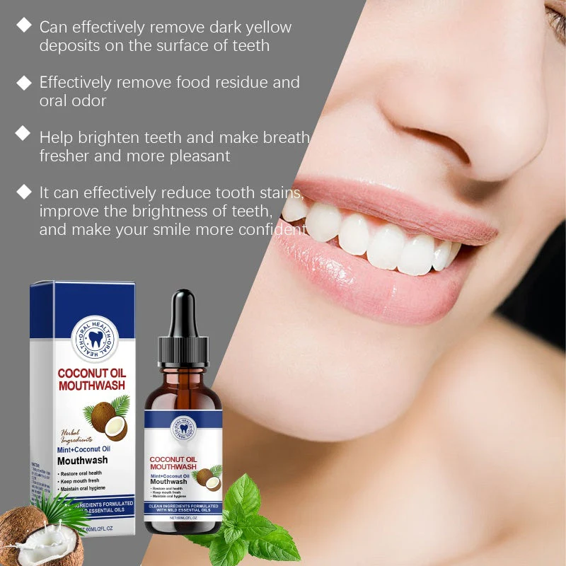 🔥BUY 2 GET 1 FREE🦷👍HOT SALE - Natural Coconut & Mint Oil Mouthwash Concentrate - Image 6
