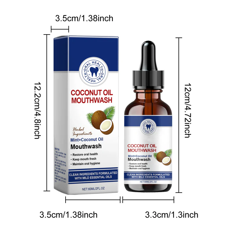 🔥BUY 2 GET 1 FREE🦷👍HOT SALE - Natural Coconut & Mint Oil Mouthwash Concentrate - Image 8