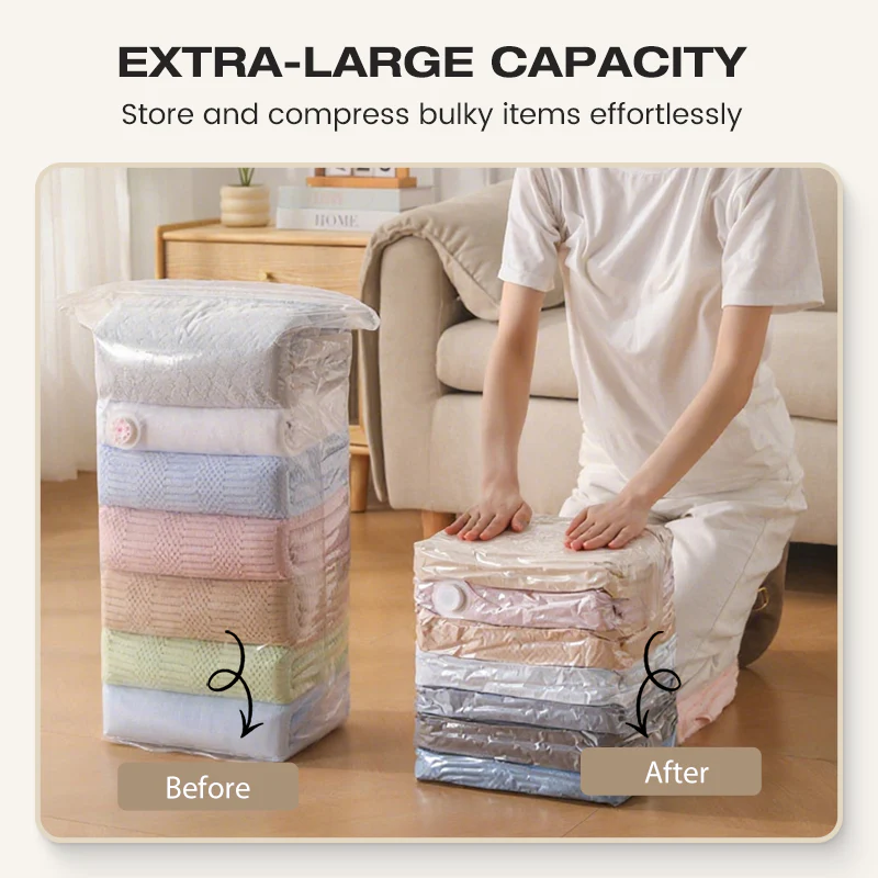 🧳💨 50% OFF! No‑Pump Vacuum Storage Bags – Press & seal, no pump needed. Saves 80% space, keeps clothes dry & dust‑free. Perfect for bulky bedding & off‑season gear. 🛏️🗄️ - Image 3