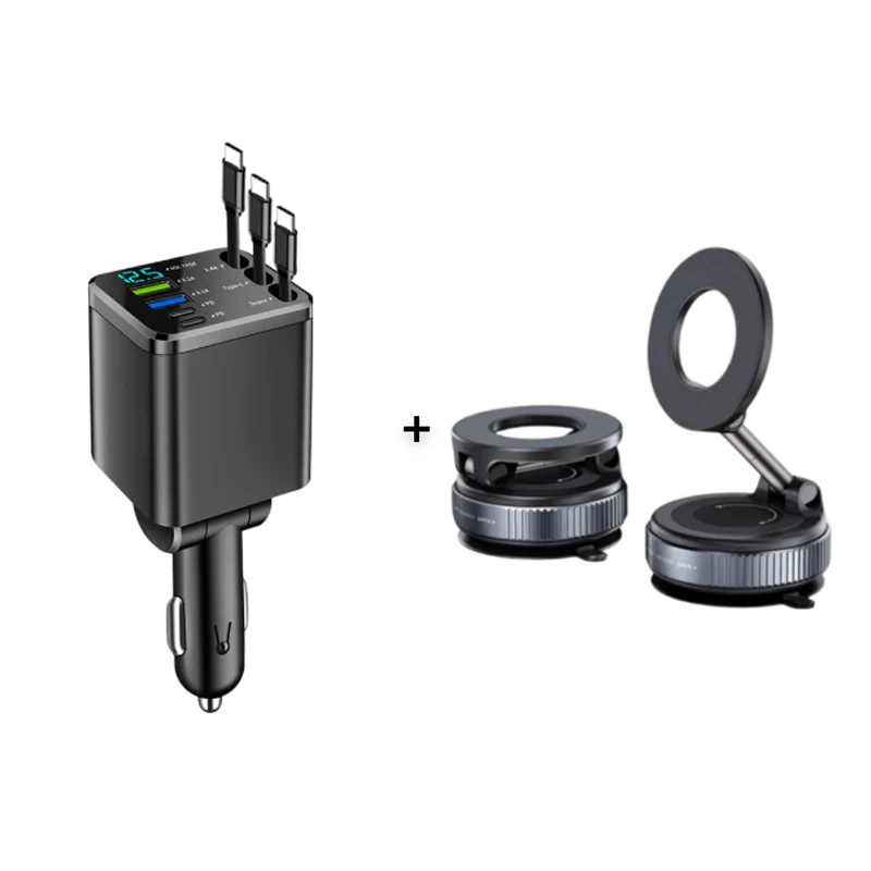 🔋 50% OFF NOW! 🚗 Fast Charging 7-in-1 Retractable Fast Car Charger with Voltage Display – USB-C For Android&Lighting For APPLE - Image 13