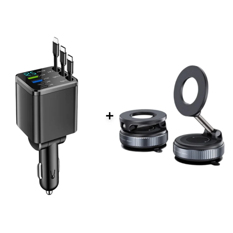 🔋 50% OFF NOW! 🚗 Fast Charging 7-in-1 Retractable Fast Car Charger with Voltage Display – USB-C For Android&Lighting For APPLE - Image 14