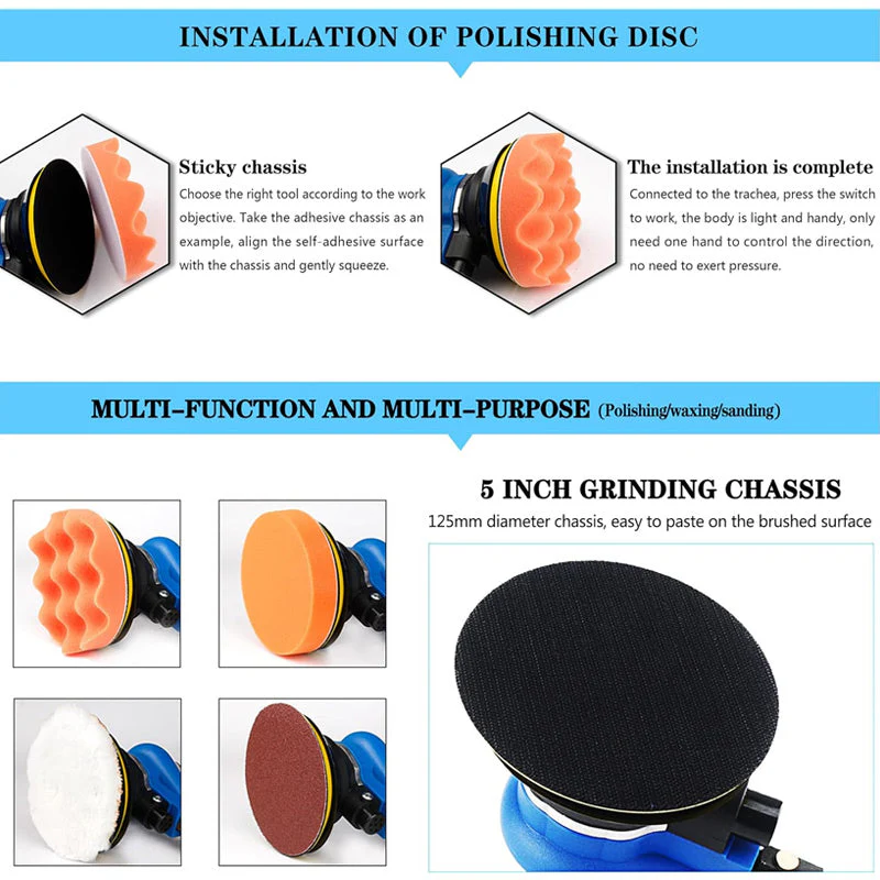 🔥Professional Pneumatic Orbital Polisher Grinding & Sanding Machine - Image 6